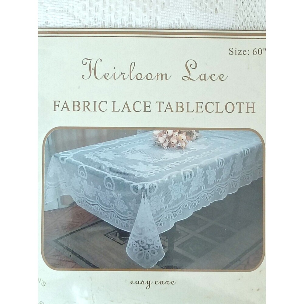 Sultan Heirloom Fine Classic Lace Rectangular Beige Tablecloth 60x104 NEW
